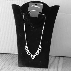 Charming Charlie rhinestone & pearl necklace